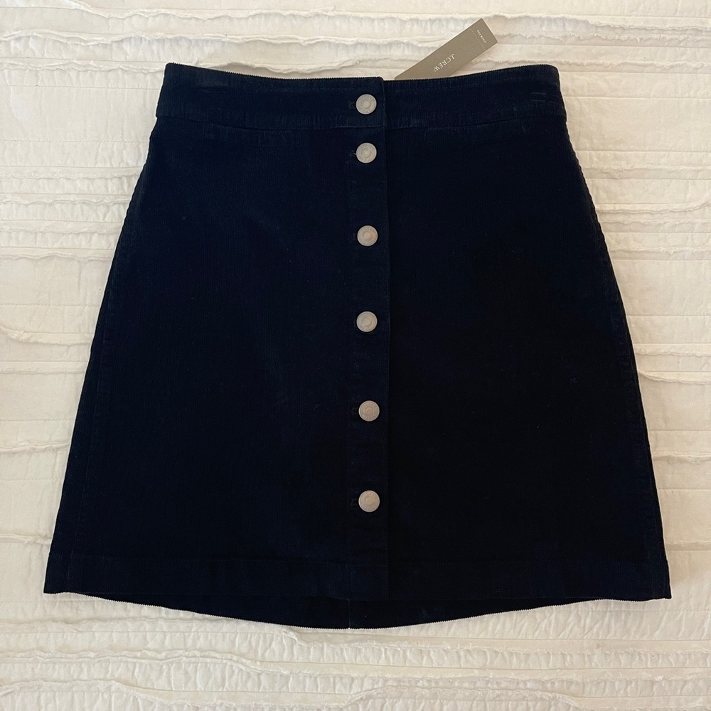 J. Crew Black Corduroy A Line Skirt- New With Tags